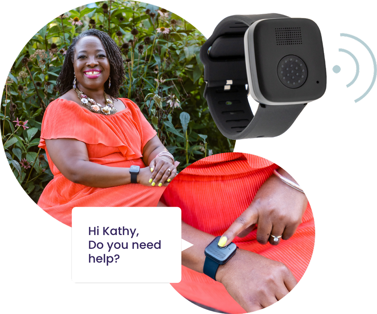 Woman pressing button